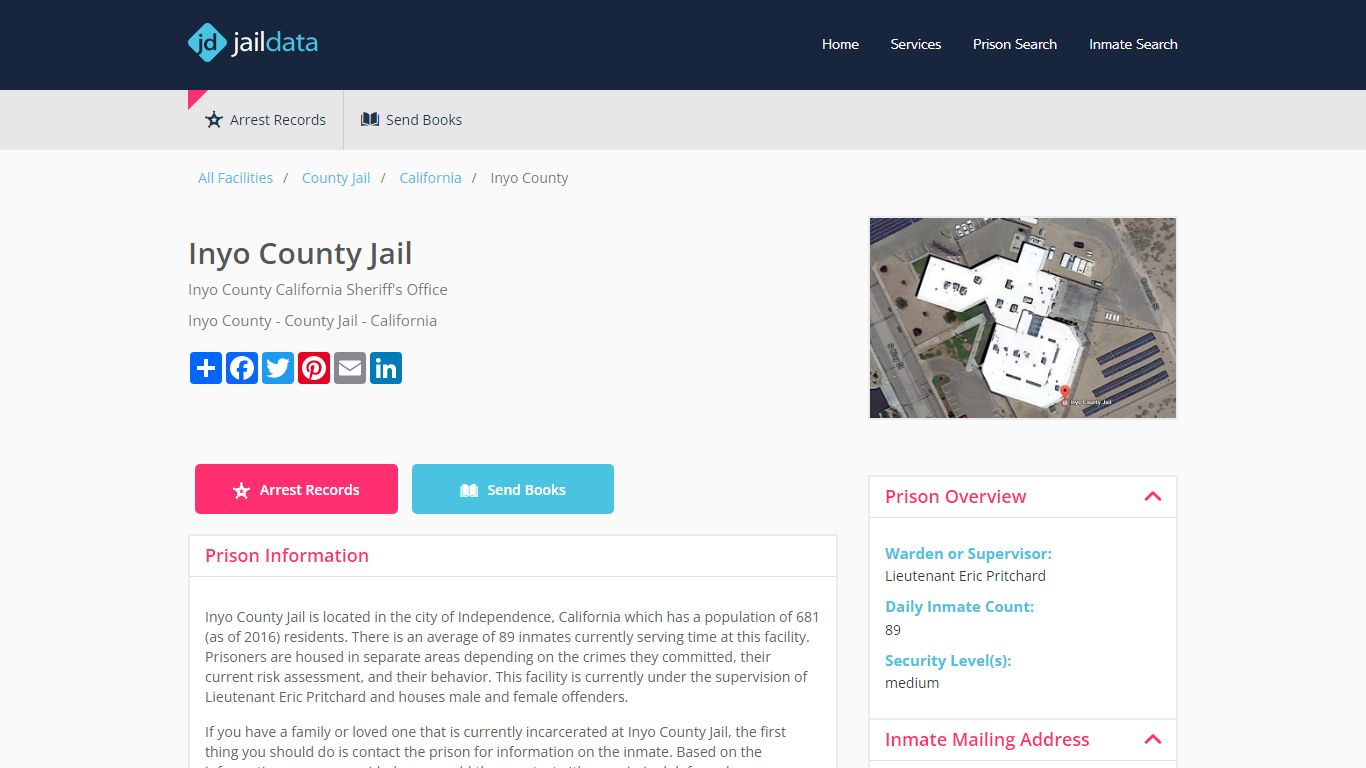 Inyo County Jail Inmate Search and Prisoner Info - Independence, CA